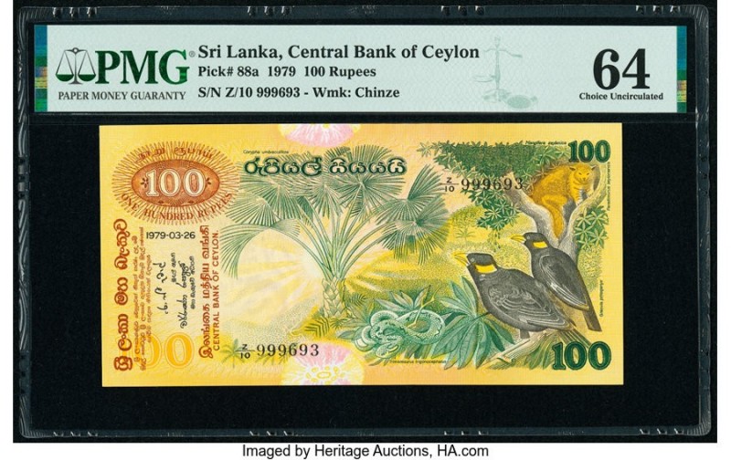 Sri Lanka Central Bank of Ceylon 100 Rupees 1979 Pick 88a PMG Choice Uncirculate...