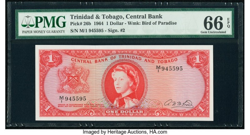 Trinidad & Tobago Central Bank of Trinidad and Tobago 1 Dollar 1964 Pick 26b PMG...