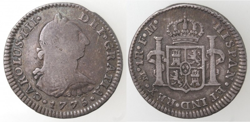Monete Estere. Messico. Carlo III. 1759-1788. Real 1775. Ag. KM # 78.2. Peso gr....