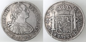 Messico. Carlo IV. 1788-1808. 8 Reales 1795 FM. Ag.