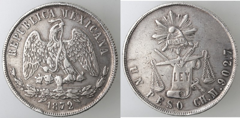 Monete Estere. Messico. Prima Repubblica. Peso 1872. Ag. KM 408. Peso 26,80 gr. ...