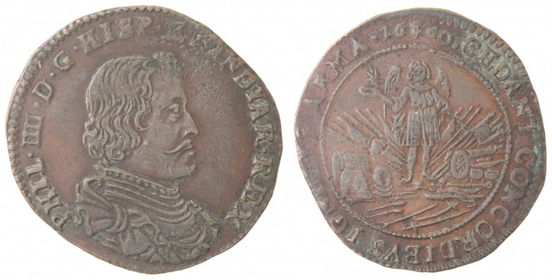 Monete Estere. Olanda. Filippo IV. Token 1660. Ae. Dugn. 4160. Peso gr. 6,47. Di...