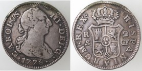 Spagna. Siviglia. Carlo III. 1759-1788. 2 Reales 1778. Ag.