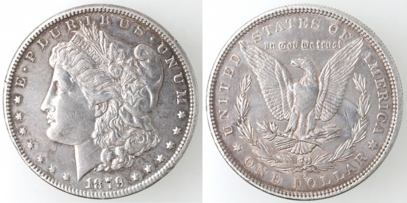 Monete Estere. USA. Dollaro Morgan 1879 S. Ag. KM 110. Peso 26,64 gr. BB.