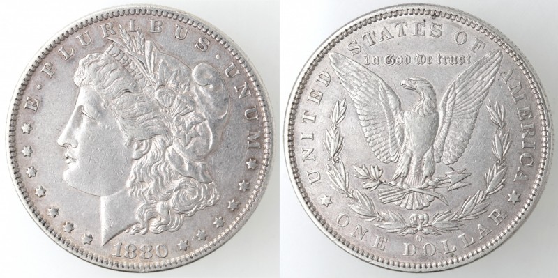 Monete Estere. USA. Dollaro Morgan 1880 O. Ag. KM 110. Peso 26,72 gr. BB.