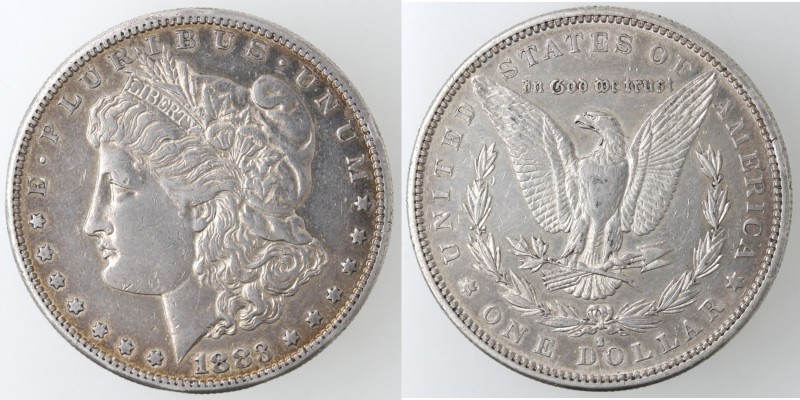Monete Estere. USA. Dollaro Morgan 1883 S. Ag. KM 110. Peso 26,77 gr. qSPL. Colp...
