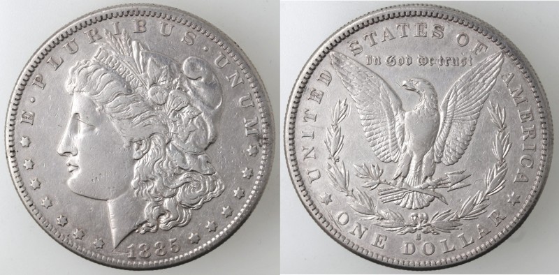 Monete Estere. USA. Dollaro Morgan 1885 S. Ag. KM 110. Peso 26,61 gr. BB+.
