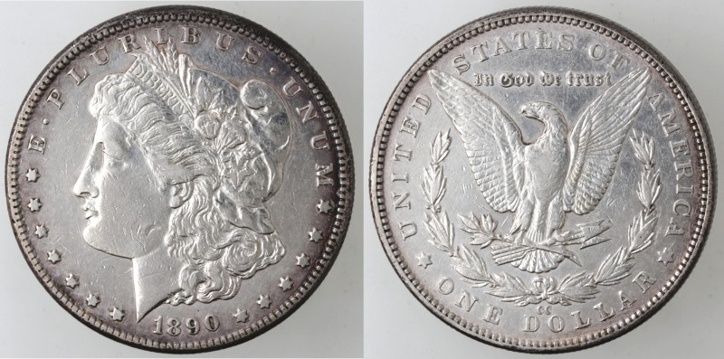 Monete Estere. USA. Dollaro Morgan 1890 CC. Ag. KM 110. Peso 26,68 g. qSPL.