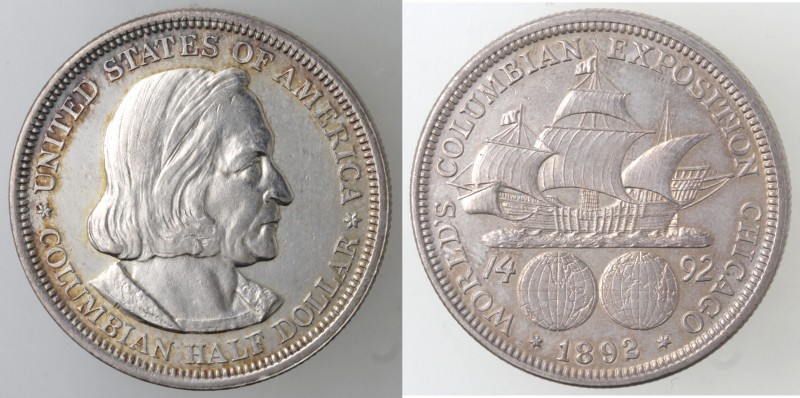 Monete Estere. USA. Mezzo Dollaro 1892 Colombo. Ag. Km. 117. Peso gr. 12,50. qFD...