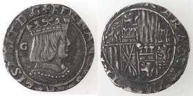 Napoli. Ferdinando d'Aragona ed Elisabetta di Castiglia. 1503-1504. Carlino. Ag.