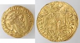 Napoli. Carlo V. 1516-1554. Scudo. Au.