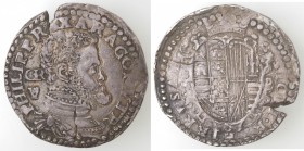 Napoli. Filippo II. 1554-1556. Mezzo Ducato. Ag.