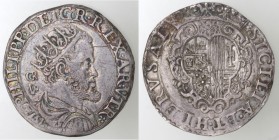 Napoli. Filippo II. 1554-1556. Tarì 1572. Ag.