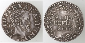 Napoli. Filippo II. 1554-1556. Carlino. GR/VP. Ag.