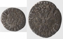 Napoli. Filippo II. 1556-1598. Grano. Sigla GR dietro la testa e VP sotto al busto. Ag.