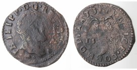Napoli. Filippo II. 1556-1598. Tornese 1581. Ae.