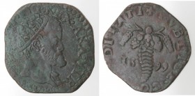 Napoli. Filippo II. 1556-1598. Tornese 1599 sic. Ae.