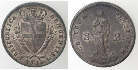 Genova. Repubblica Genovese. 1814. 2 soldi 1814. MI. 