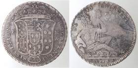 Napoli. Carlo di Borbone. 1734-1759. Mezza Piastra 1734. Sebeto. NEAP. Ag.