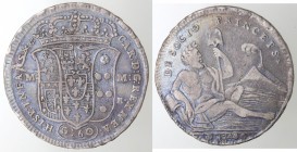 Napoli. Carlo di Borbone. 1734-1759. Mezza Piastra 1748. Sebeto. Ag.