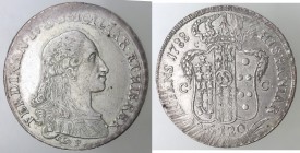 Napoli. Ferdinando IV. 1759-1799. Piastra 1788. Gigli disposti 1/2. Ag.