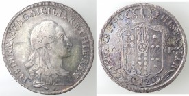 Napoli. Ferdinando IV. 1759-1799. Piastra 1790. Sigle AP. Ag.