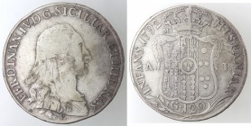 Napoli. Ferdinando IV. 1759-1799. Piastra 1792. Ag.