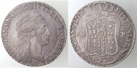 Napoli. Ferdinando IV. 1759-1799. Piastra 1796. Ag.
