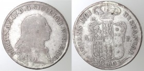 Napoli. Ferdinando IV. 1759-1799. Mezza Piastra 1791. Ag.