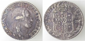 Napoli. Ferdinando IV. 1759-1799. Mezza Piastra 1796. Ag.