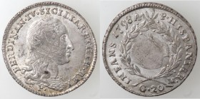 Napoli. Ferdinando IV. 1759-1799. Tarì 1798. Ag.