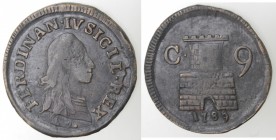 Napoli. Ferdinando IV. 1759-1799. 9 Cavalli 1789. Ae.