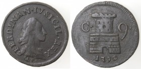 Napoli. Ferdinando IV. 1759-1799. 9 Cavalli 1790. Ae.