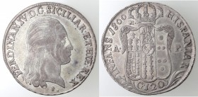 Napoli. Ferdinando IV. 1799-1803. Piastra 1800. Ag.