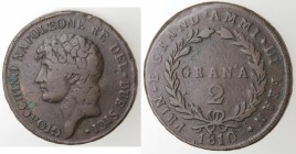 Napoli. Gioacchino Murat. 1808-1815. 2 Grana 1810. Ae.