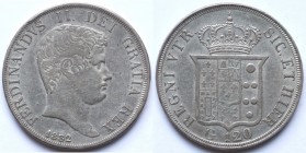 Napoli. Ferdinando II. 1830-1859. Piastra 1832. Ag.