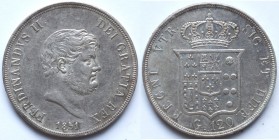 Napoli. Ferdinando II. 1830-1859. Piastra 1851. Ag.