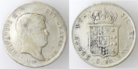 Napoli. Ferdinando II. 1830-1859. Mezza Piastra 1836/5. Ag.