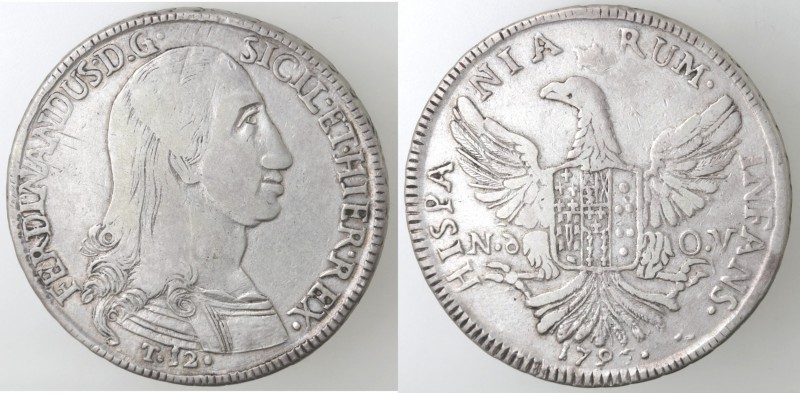 Zecche Italiane. Palermo. Ferdinando III. 1759-1816. 12 tarì 1796. Ag. Sp. 19/21...