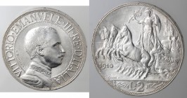 Vittorio Emanuele III. 1900-1943. 2 lire 1910 Quadriga Veloce. Ag.