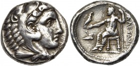 ROYAUME DE MACEDOINE, Alexandre III le Grand (336-323), AR tétradrachme, 336-323 av. J.-C., Amphipolis. D/ T. d''Héraclès à d., coiffé de la dépouille...