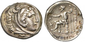 ROYAUME DE MACEDOINE, Alexandre III le Grand (336-323), AR tétradrachme, 315-294 av. J.-C., Amphipolis. D/ T. d''Héraclès à d., coiffé de la dépouille...