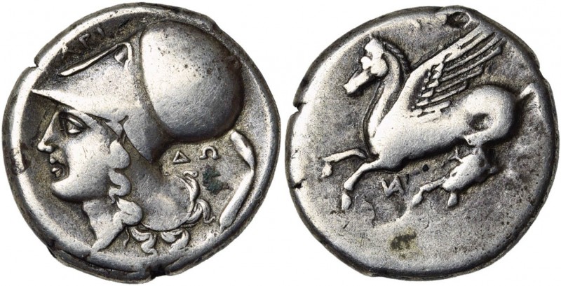ACARNANIE, ANACTORION, AR statère, 300-250 av. J.-C. D/ Pégase en vol à g. Desso...