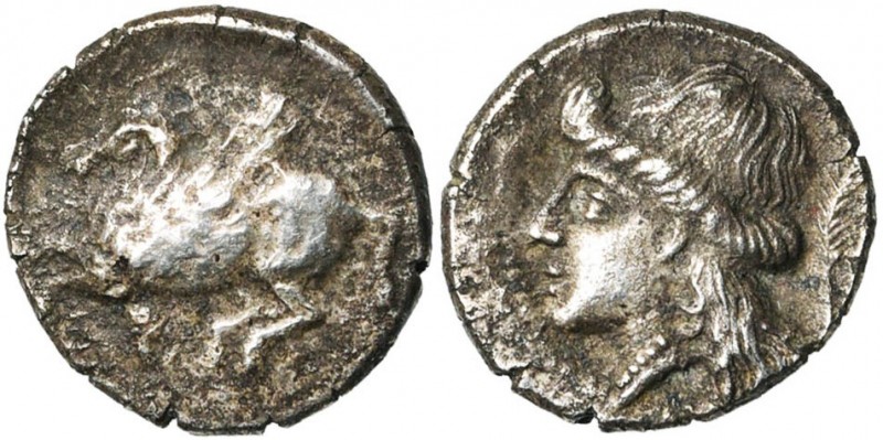 CORINTHE, AR drachme, 400-338 av. J.-C. D/ Pégase en vol à d. Dessous, . R/ T. ...