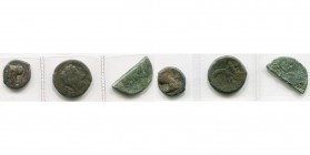 lot de 3 bronzes anonymes: litre, peu avant 269 av. J.-C., Rome, Cr., 17/1a; quadrans, 215-212 av. J.-C., Rome, Cr. 41/8b; as coupé (demi), T. de Janu...