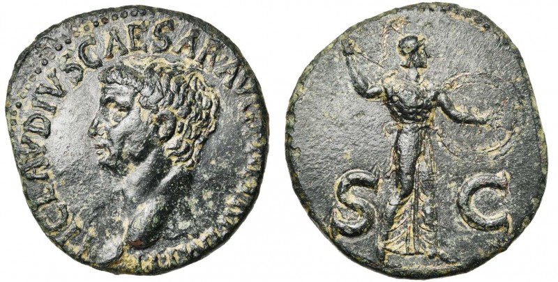 CLAUDE (41-54), AE as, 41-50, Rome. D/ TI CLAVDIVS CAESAR AVG P M TR P IMP T. nu...