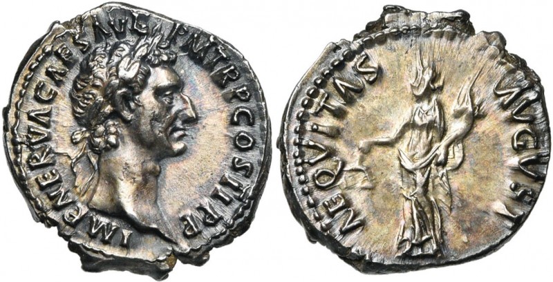 NERVA (96-98), AR denier, 96, Rome. D/ IMP NERVA CAES AVG PM TR P COS II PP T. l...