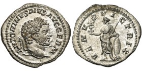 CARACALLA Auguste (198-217), AR denier, 213-217, Rome. D/ ANTONINVS PIVS AVG GERM T. l. à d. R/ VENVS VICTRIX Vénus deb. à g., ten. une Victoire et un...
