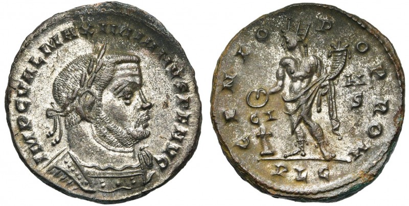 MAXIMIEN HERCULE, second règne (307-308), follis, 308, Lyon. D/ IMP C VAL MAXIMI...