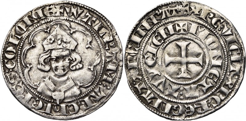 ALLEMAGNE, COLOGNE, Archevêché, Walram von Jülich (1332-1349), AR gros tournois ...